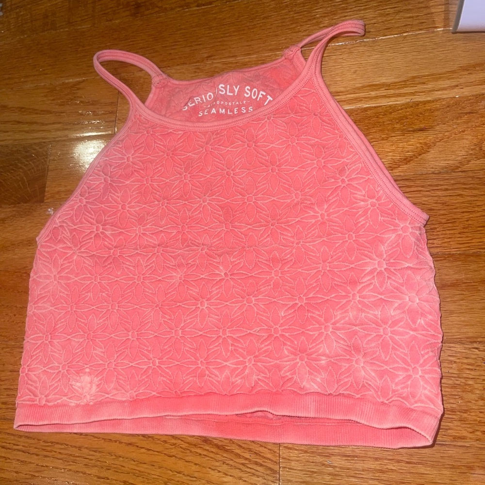 Seamless Aero Crop top. Vintage style. Washed pink.